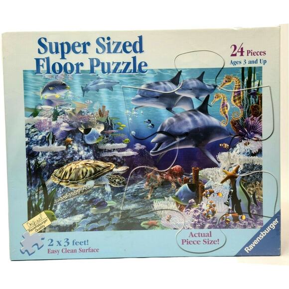 Ravensburger Sea Life SUPER SIZED Floor Puzzle 24 Pieces 2005 NEW Ocean Dolphin - Picture 1 of 6